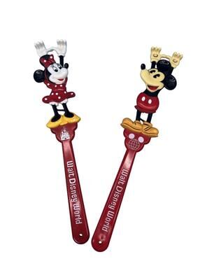 Vintage Disney Mickey Minnie Back Scratchers Set Of 2 Walt Disney World Red
